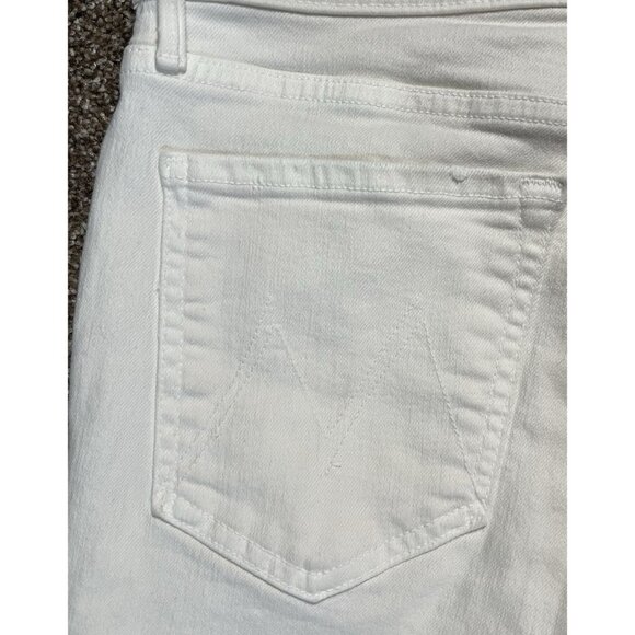 Mother Women’s The Rascal Crop Fray Jeans Size 30 White Stretch Mid Rise Zipper - Picture 16 of 16